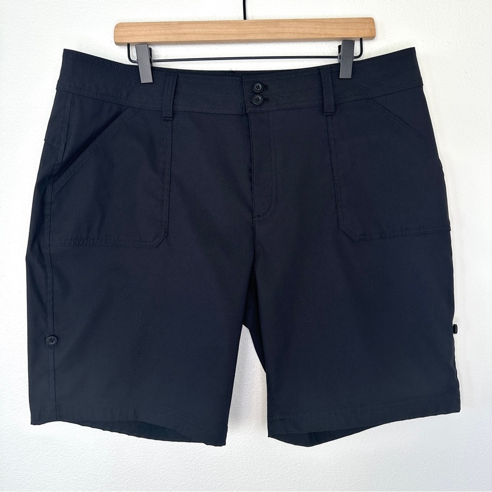 Eddie Bauer Bermuda Shorts Size 16 Nylon Stretch Active Black Hike Outdoor Gorp